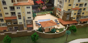 Architectural model of swimming pool and Social Area